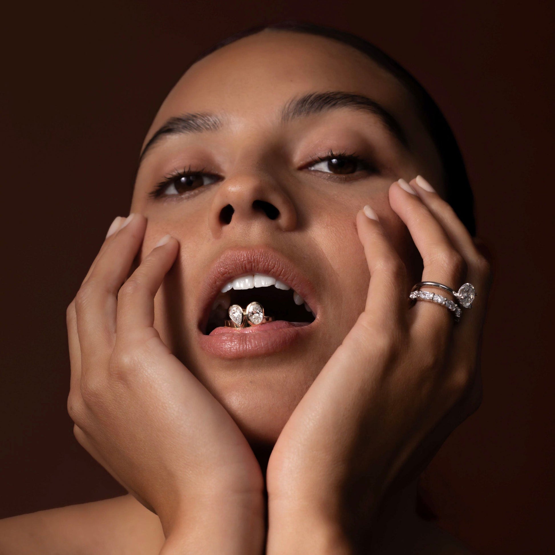 Marquise Cut Cluster Styled Lab Grown Diamond Engagement Ring