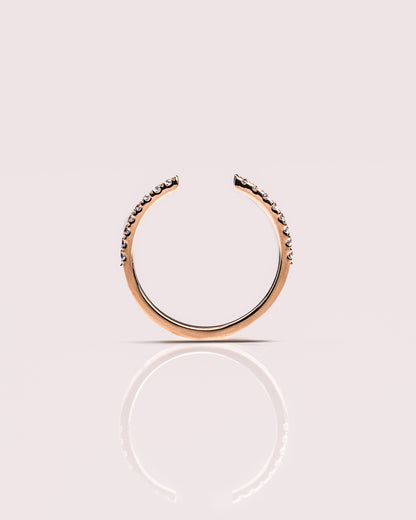 0.18 CT Round Shaped Open Lab Grown Diamond Wedding Band