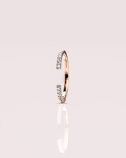 0.18 CT Round Shaped Open Lab Grown Diamond Wedding Band