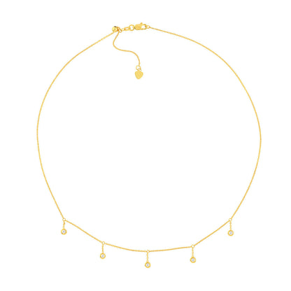 0.15 TCW Round Bezel Drop Moissanite Necklace 2