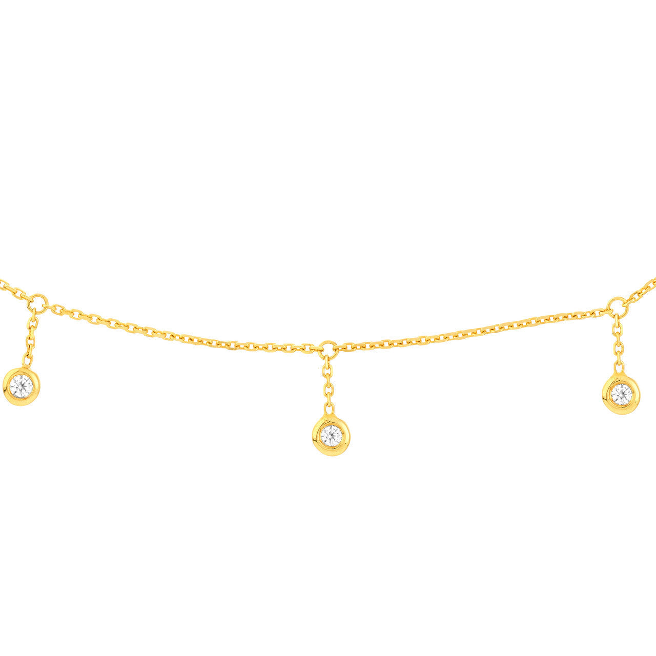 0.15 TCW Round Bezel Drop Moissanite Necklace 4