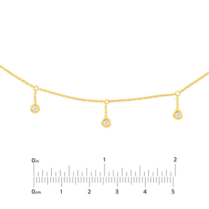 0.15 TCW Round Bezel Drop Moissanite Necklace 3