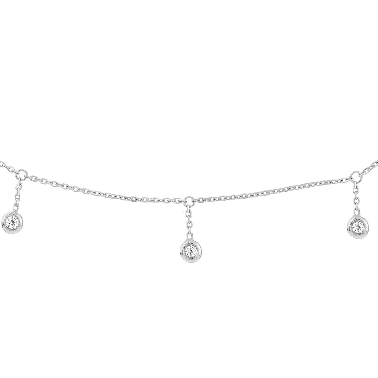 0.15 TCW Round Bezel Drop Moissanite Necklace 10