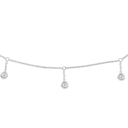 0.15 TCW Round Bezel Drop Moissanite Necklace 11