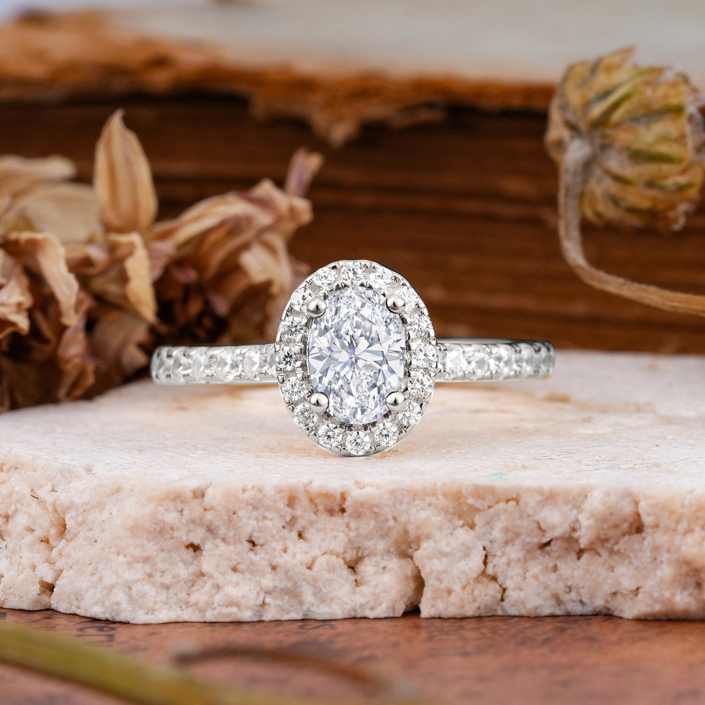 Marquise Shaped Three Stone Lab Grown Diamond Engagement Ring