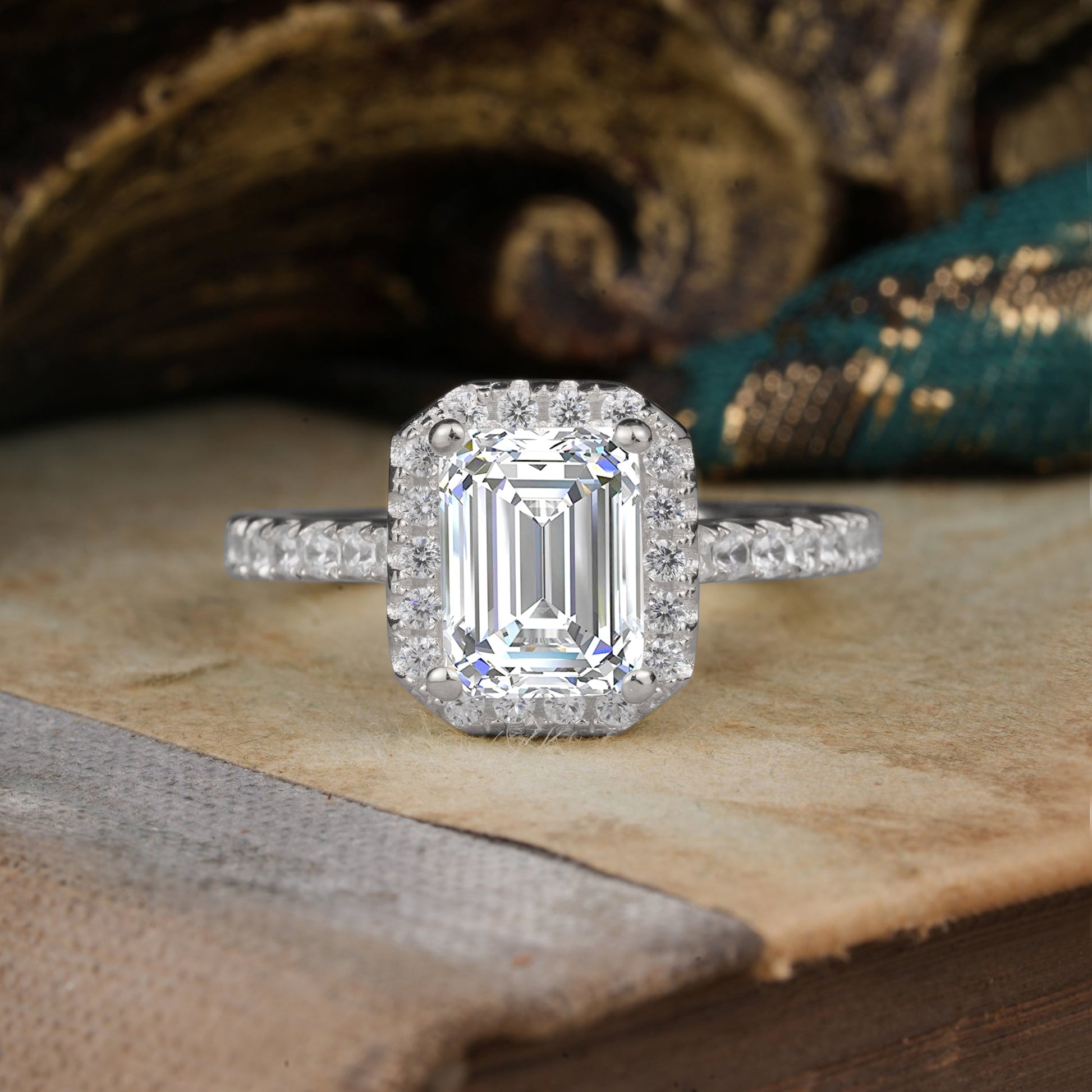 Marquise Shaped Three Stone Lab Grown Diamond Engagement Ring