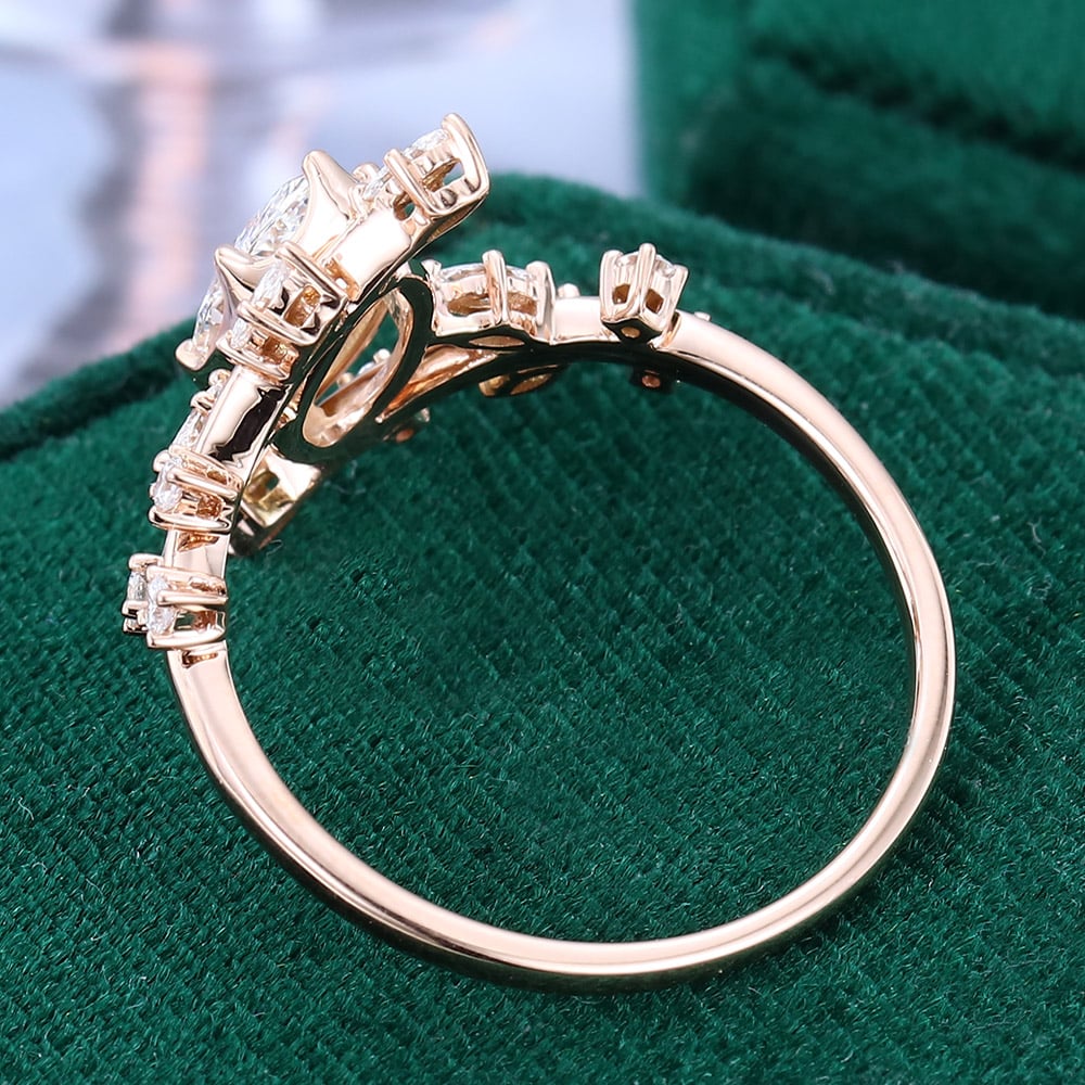 1 CT Marquise Shaped Nature Inspired Lab Grown Diamond Engagement Ring