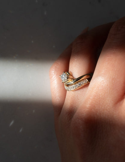 1 CT Marquise Cut Solitaire Lab Grown Diamond Ring With Wrap Bold Pave Band