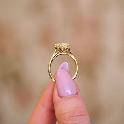 Marquise Shaped Three Stone Lab Grown Diamond Engagement Ring