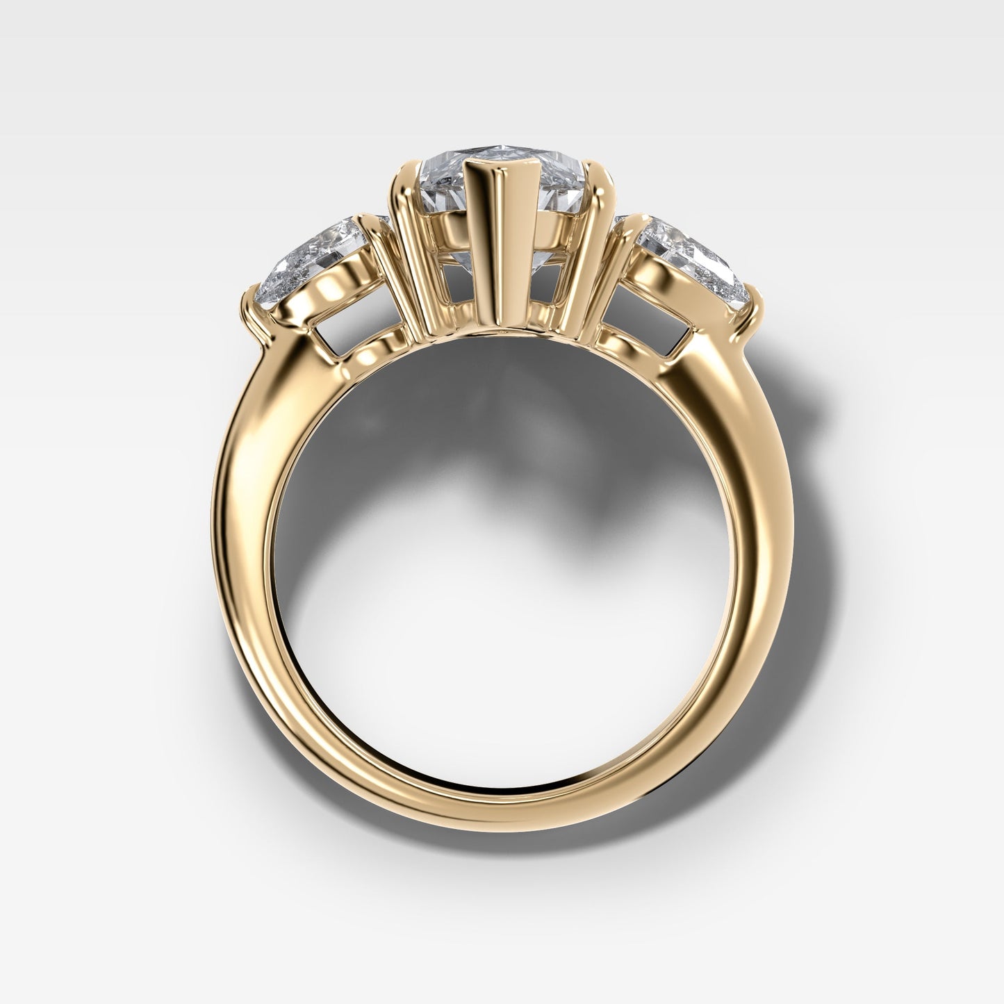 Marquise Shaped Three Stone Lab Grown Diamond Engagement Ring