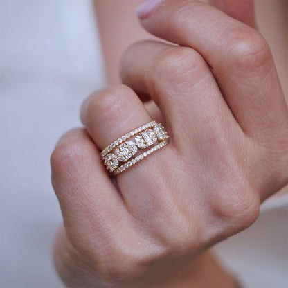 0.25 TCW Round Shaped Half Eternity Lab Grown Diamond Wedding Band