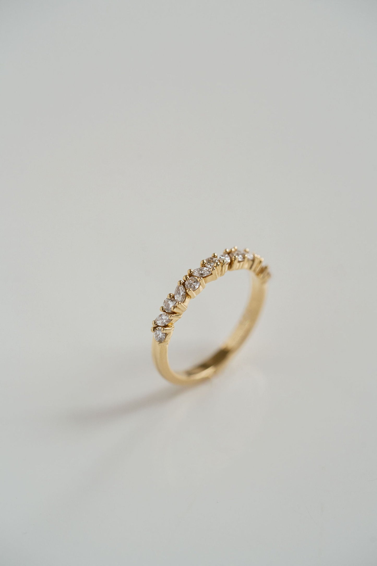 0.25 TCW Round Shaped Half Eternity Lab Grown Diamond Wedding Band