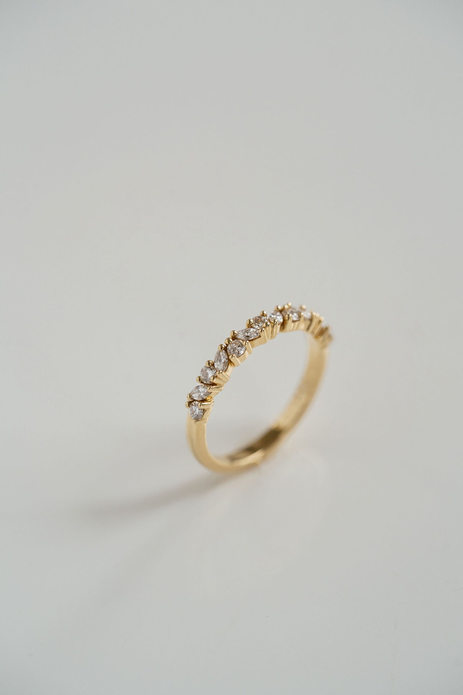 0.25 TCW Round Shaped Half Eternity Lab Grown Diamond Wedding Band