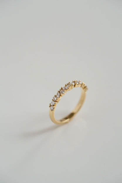 0.25 TCW Round Shaped Half Eternity Lab Grown Diamond Wedding Band