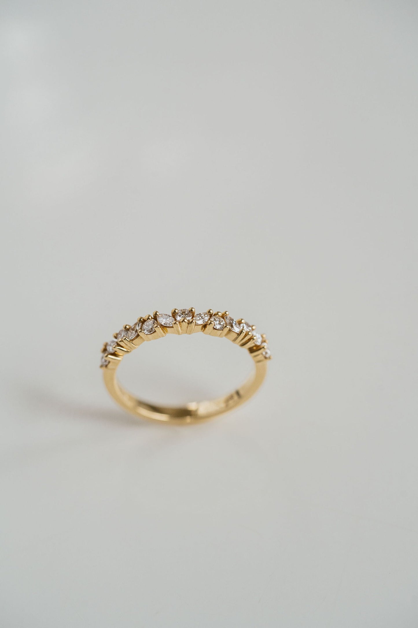 0.25 TCW Round Shaped Half Eternity Lab Grown Diamond Wedding Band