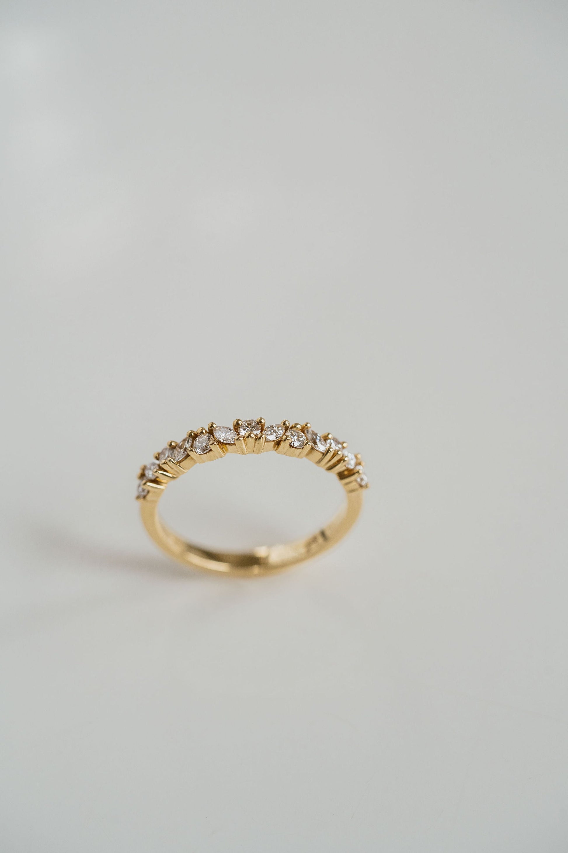 0.25 TCW Round Shaped Half Eternity Lab Grown Diamond Wedding Band