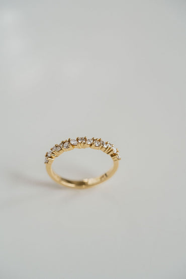 0.25 TCW Round Shaped Half Eternity Lab Grown Diamond Wedding Band