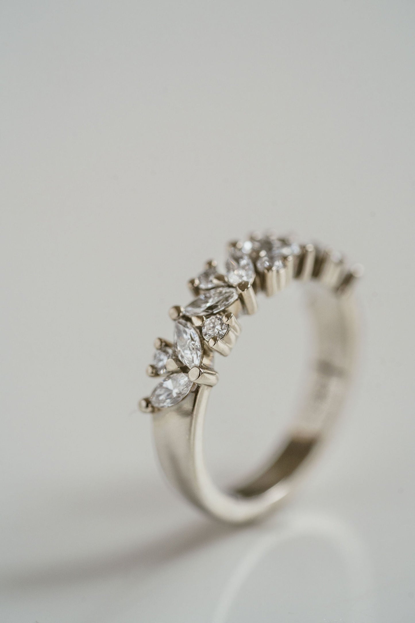 0.25 TCW Round Shaped Half Eternity Lab Grown Diamond Wedding Band