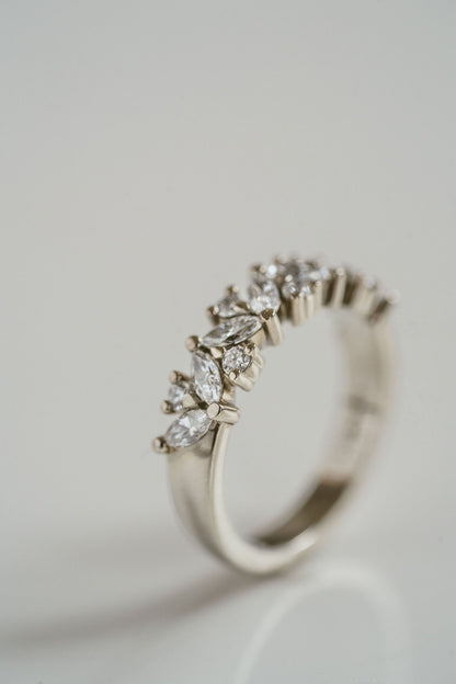 0.25 TCW Round Shaped Half Eternity Lab Grown Diamond Wedding Band