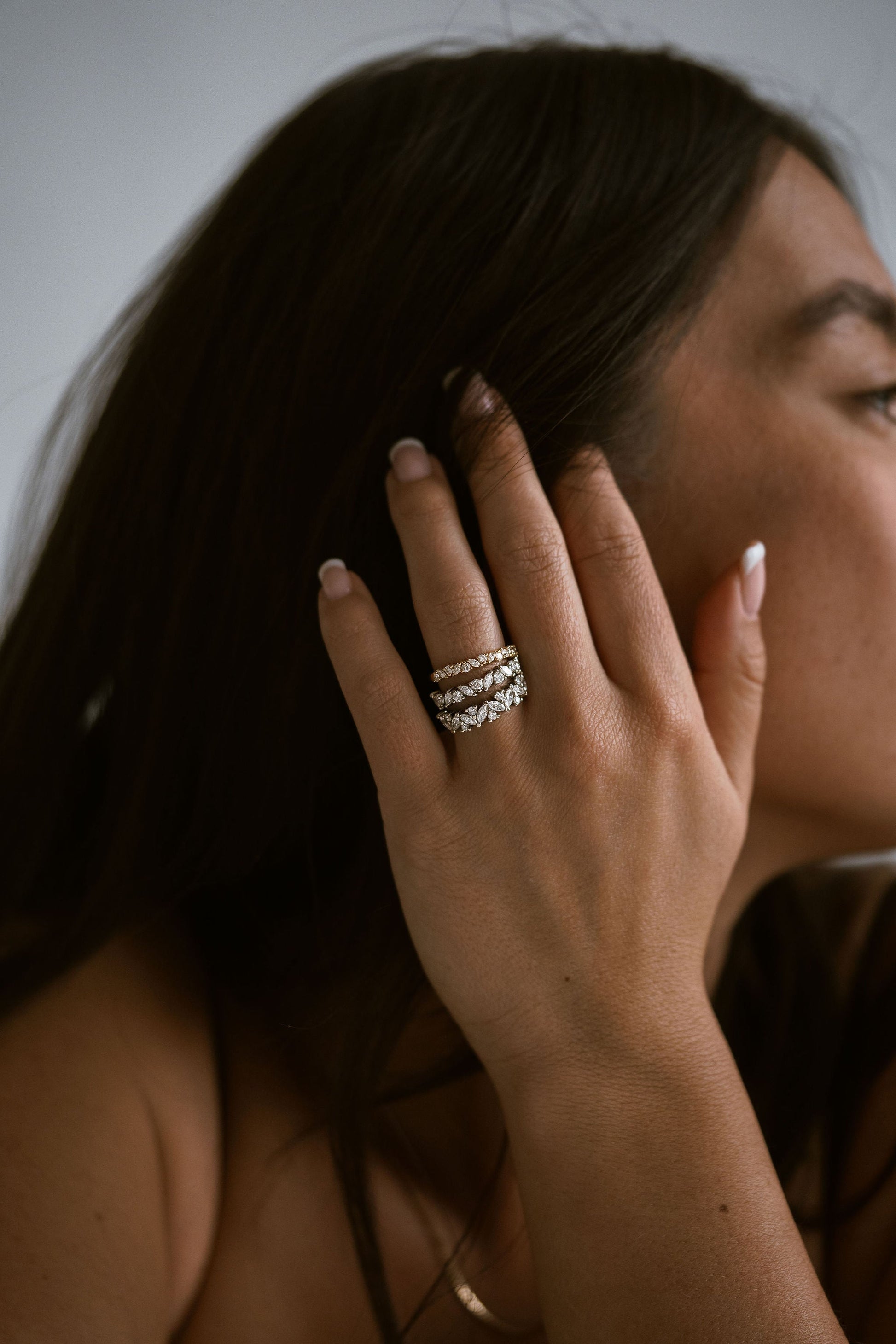 0.25 TCW Round Shaped Half Eternity Lab Grown Diamond Wedding Band