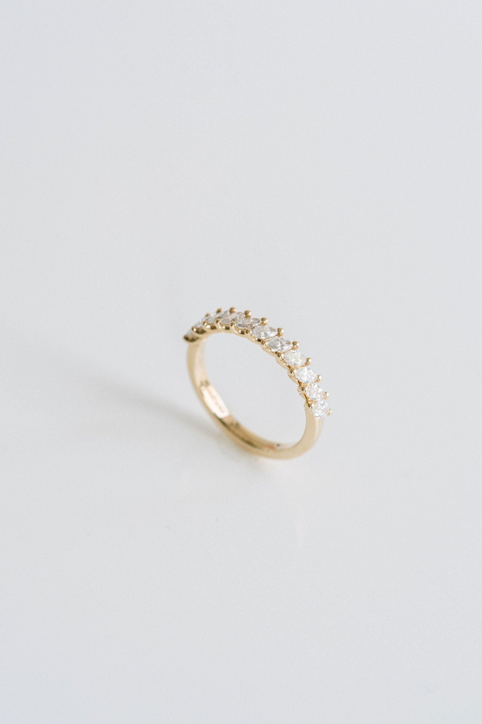 0.25 TCW Round Shaped Half Eternity Lab Grown Diamond Wedding Band