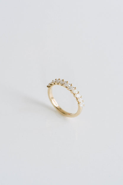 0.25 TCW Round Shaped Half Eternity Lab Grown Diamond Wedding Band