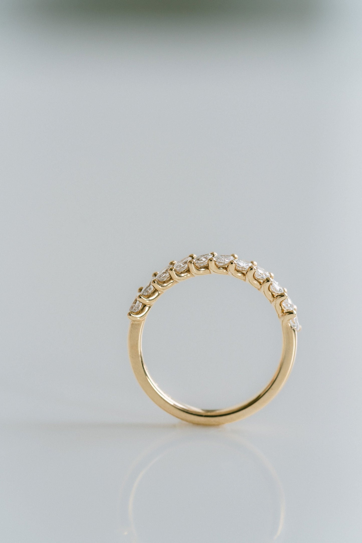 0.25 TCW Round Shaped Half Eternity Lab Grown Diamond Wedding Band