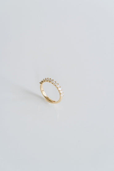 0.25 TCW Round Shaped Half Eternity Lab Grown Diamond Wedding Band