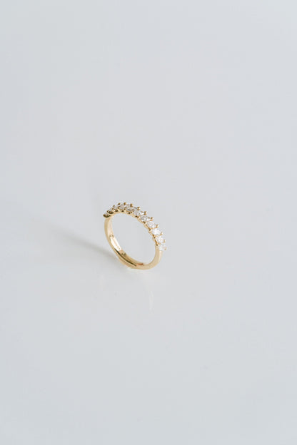 0.25 TCW Round Shaped Half Eternity Lab Grown Diamond Wedding Band