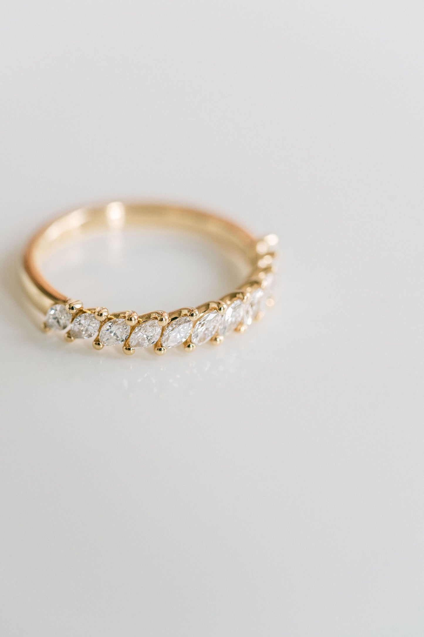 0.25 TCW Round Shaped Half Eternity Lab Grown Diamond Wedding Band