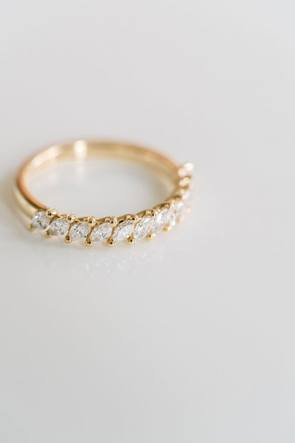 0.25 TCW Round Shaped Half Eternity Lab Grown Diamond Wedding Band