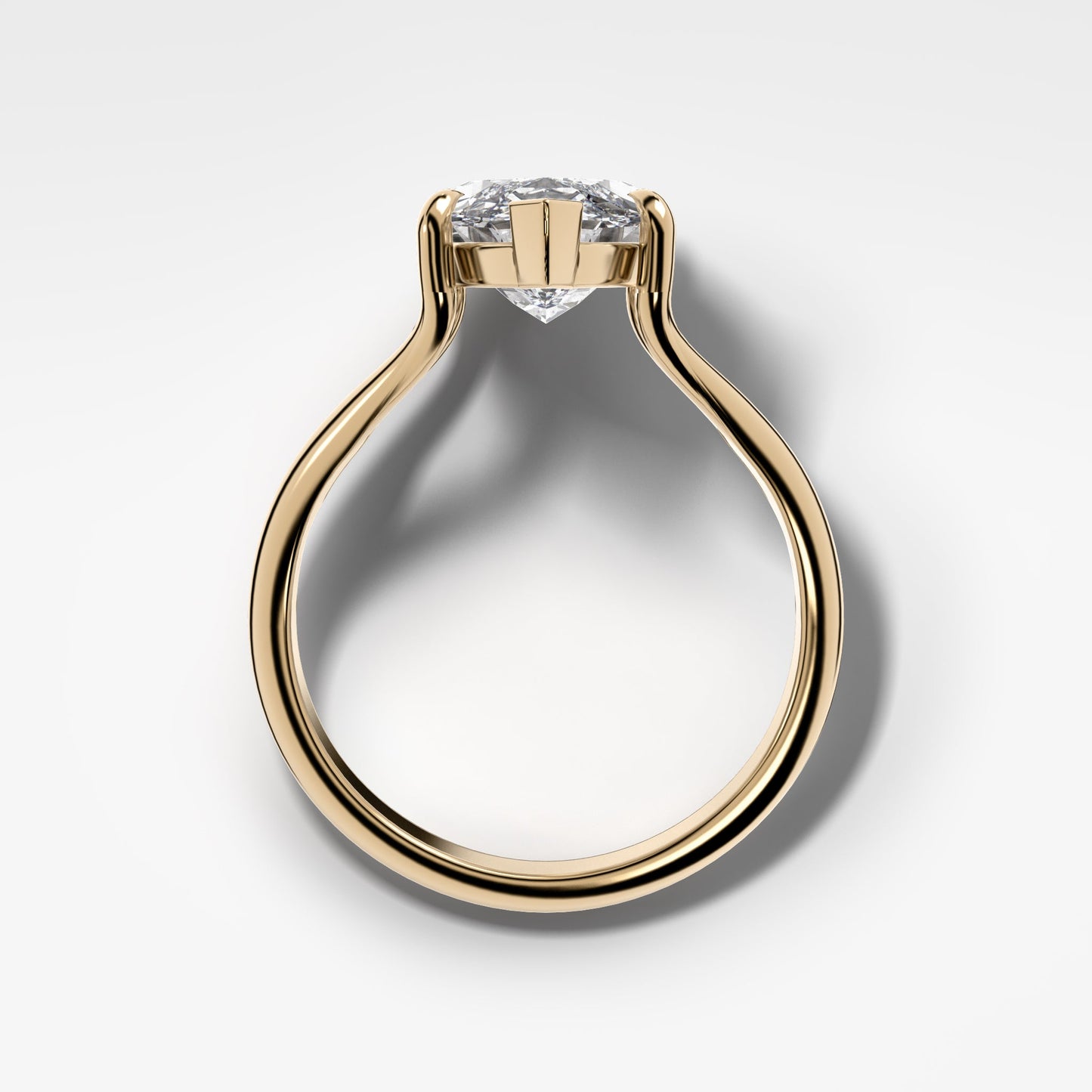 Marquise Shaped Three Stone Lab Grown Diamond Engagement Ring