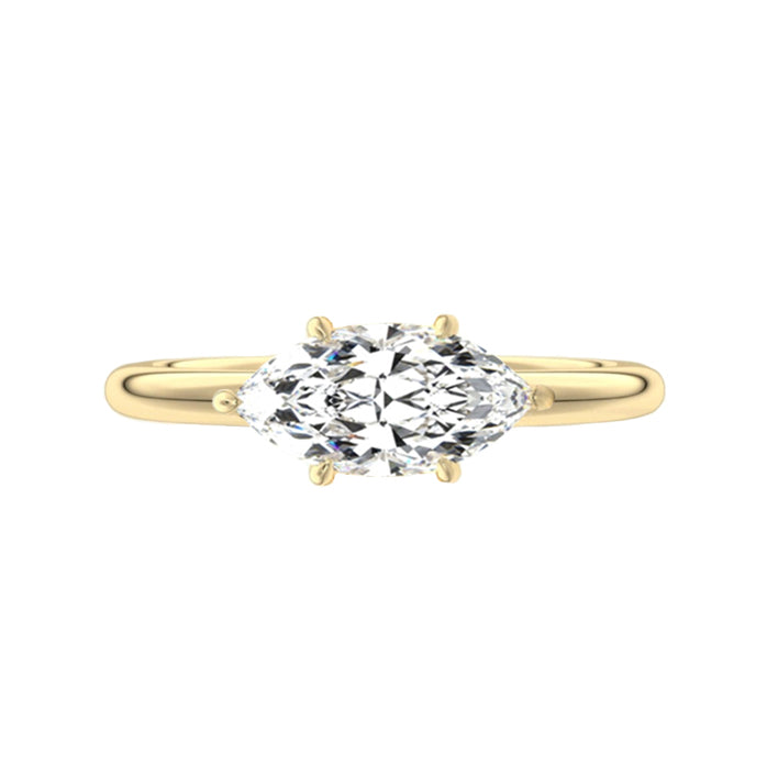 Marquise Shaped Three Stone Lab Grown Diamond Engagement Ring