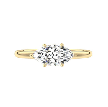 Marquise Shaped Three Stone Lab Grown Diamond Engagement Ring