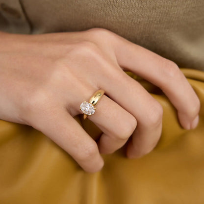 Timeless 1.4 CT Oval Cut Unique Solitaire Lab Grown Diamond Engagement Ring