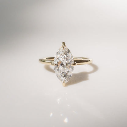 1 CT Marquise Shaped Solitaire Lab Grown Diamond Engagement Ring