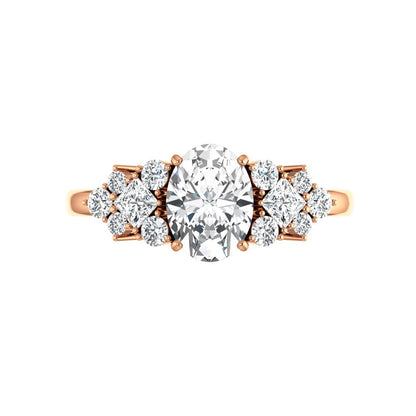 Marquise Shaped Three Stone Lab Grown Diamond Engagement Ring