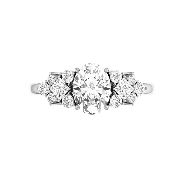 Marquise Shaped Three Stone Lab Grown Diamond Engagement Ring