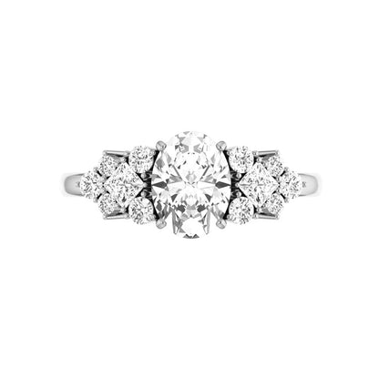 Marquise Shaped Three Stone Lab Grown Diamond Engagement Ring