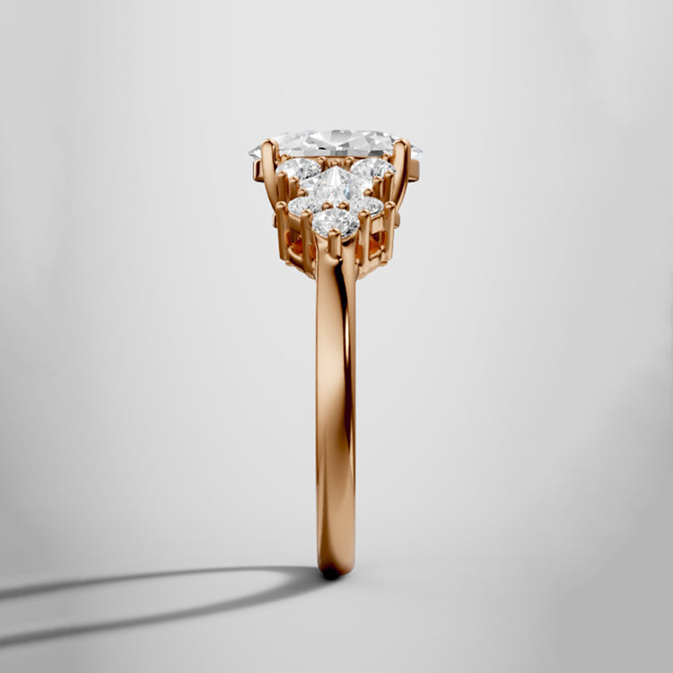 Marquise Shaped Three Stone Lab Grown Diamond Engagement Ring