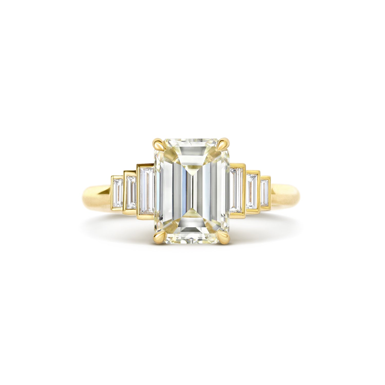 Marquise Shaped Three Stone Lab Grown Diamond Engagement Ring
