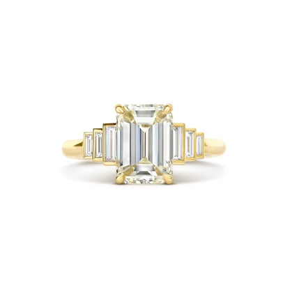 Marquise Shaped Three Stone Lab Grown Diamond Engagement Ring