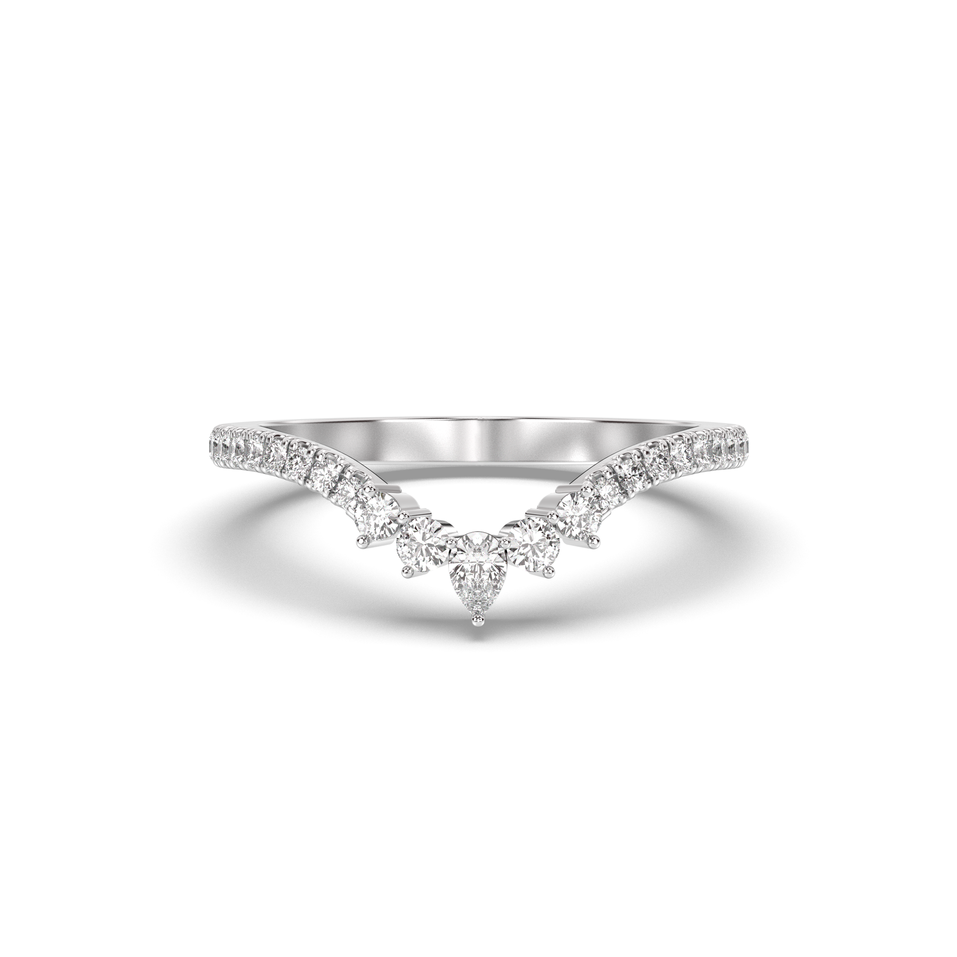 0.25 TCW Round Shaped Half Eternity Lab Grown Diamond Wedding Band