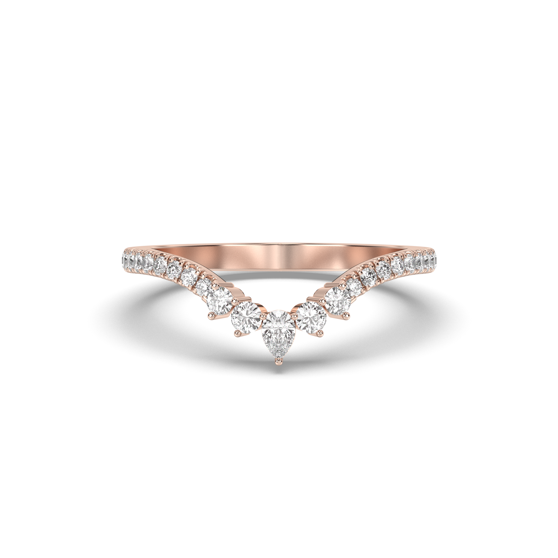 0.25 TCW Round Shaped Half Eternity Lab Grown Diamond Wedding Band