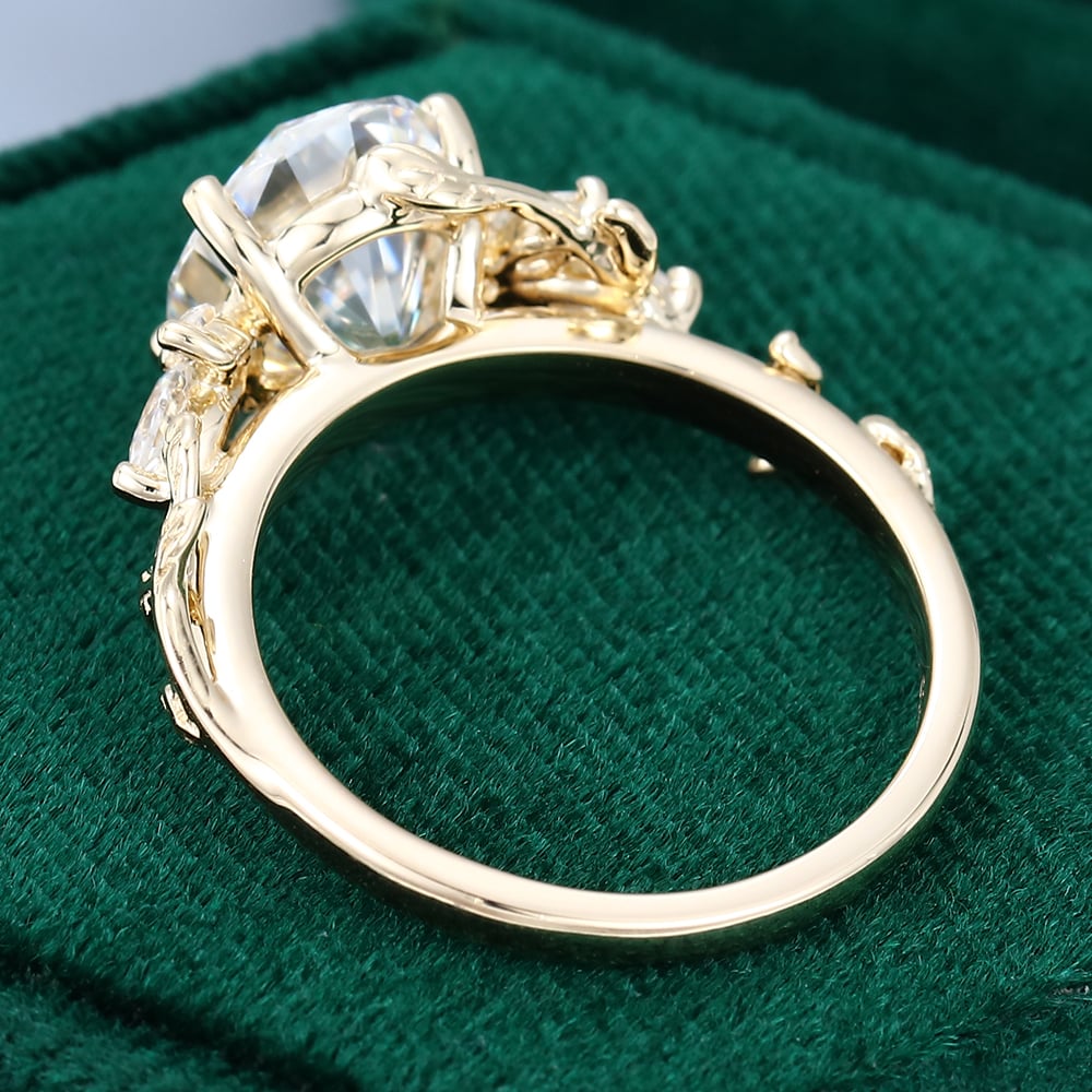 2.7 CT Oval Shaped Floral Lab Grown Diamond Engagement Ring