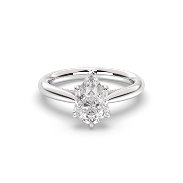 Marquise Shaped Three Stone Lab Grown Diamond Engagement Ring