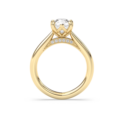 Marquise Shaped Three Stone Lab Grown Diamond Engagement Ring