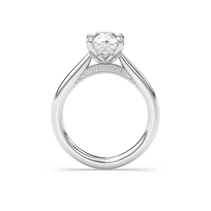 Marquise Shaped Three Stone Lab Grown Diamond Engagement Ring