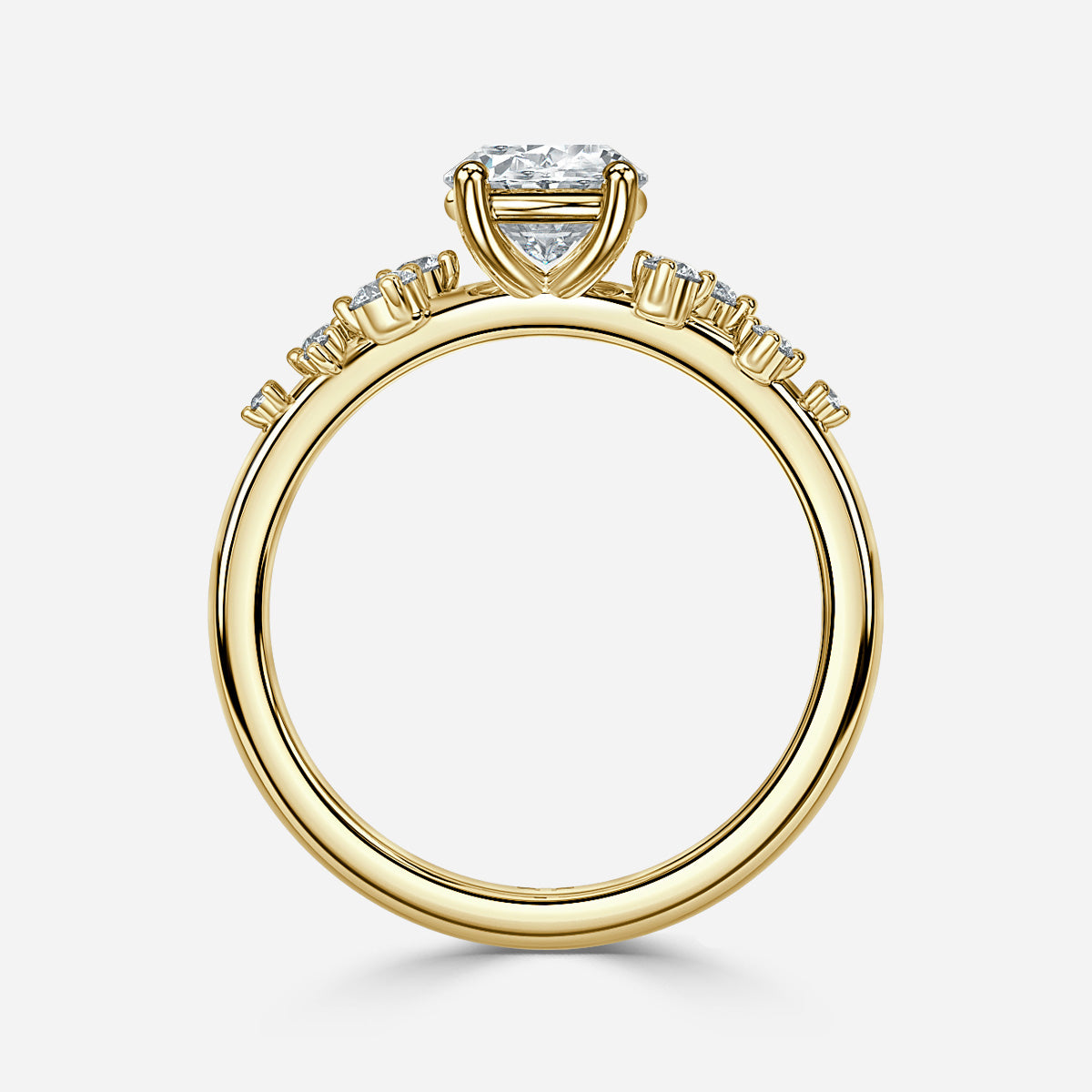 Marquise Shaped Three Stone Lab Grown Diamond Engagement Ring