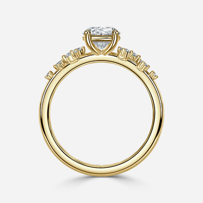 Marquise Shaped Three Stone Lab Grown Diamond Engagement Ring